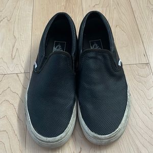 Black Perf Leather Vans